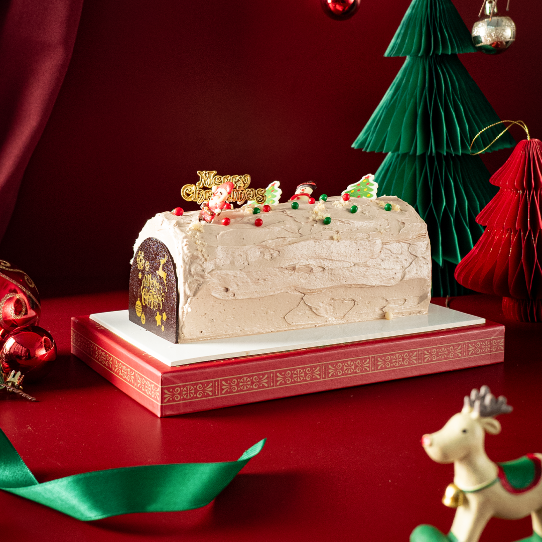 Hazelnut Praline Log Cake